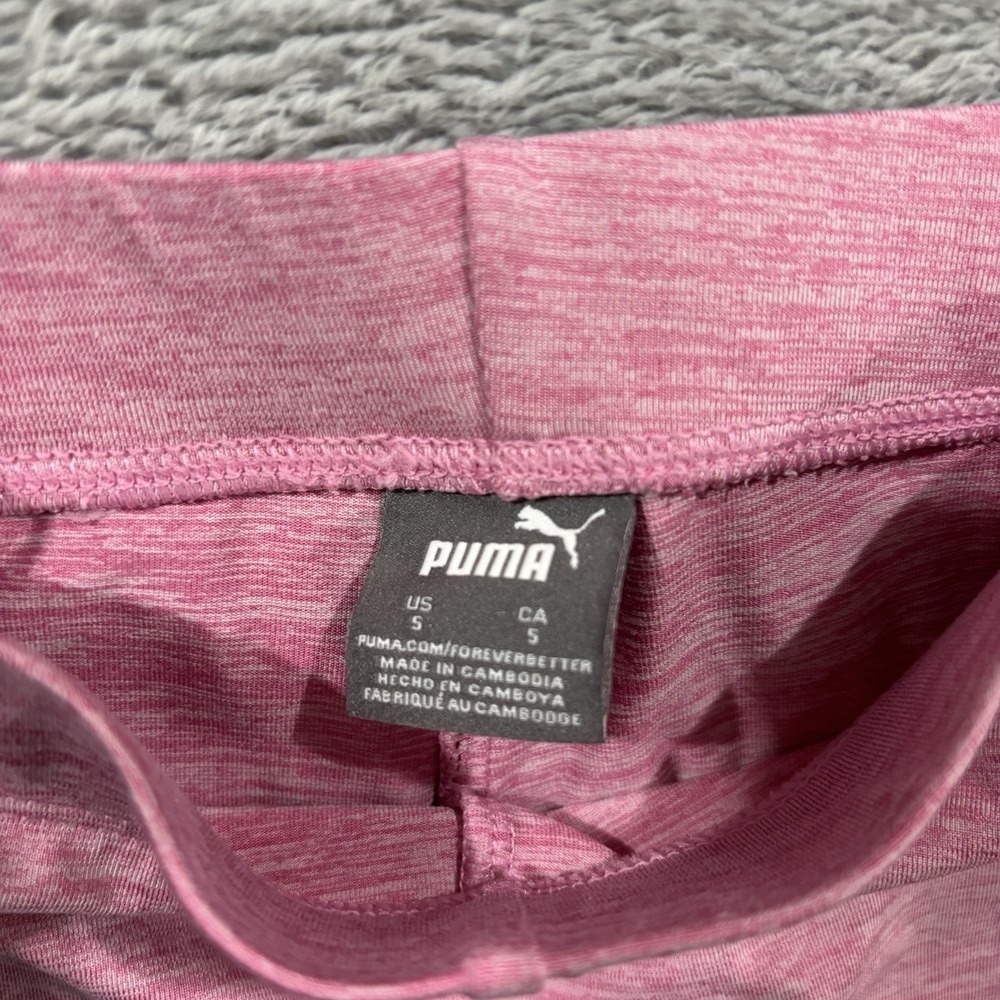 PUMA Girls 2-Piece Outfit Set Sz 5 Pink Logo Short Sleeve w Matching Pants - Picture 5 of 7